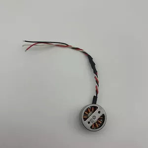Drone mini power motor with circular mount and red-and-black wires
