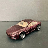 Collectible Hot Wheels diecast sport car, dark brown maroon Lexus SC400