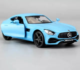 Blue 1:36 pull-back alloy model toy car with AMG grille and Mercedes badge