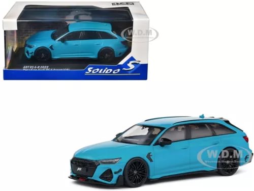 Solido diecast model car, Miami blue sports car, front 3/4 view