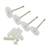 Plastic drone motor gear accessory set with 4 white hubs and metal pins