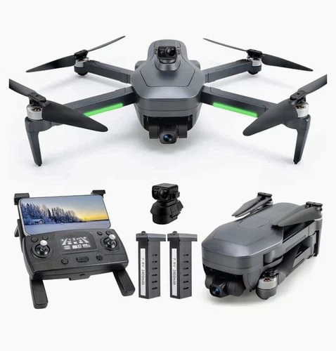 XiL 193 4K drone kit with quadcopter, remote controller, and spare batteries