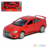 Red diecast model car with front 3/4 view, detailed body and wheels