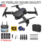 4K HD Dual Camera RC Drone With WiFi Foldable Quadcopter +4 Battery Drone
