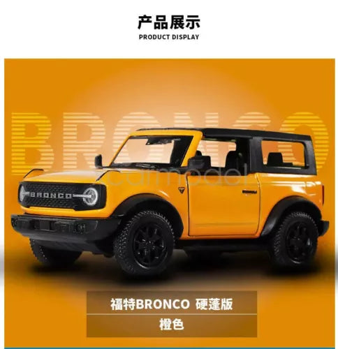 Orange and black 1:36 diecast toy SUV with sound light pull