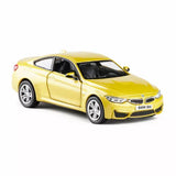 1:36 BMW M4 Model Car Diecast Metal Toys for Boys Kids Gifts Pull Back Gold Toy