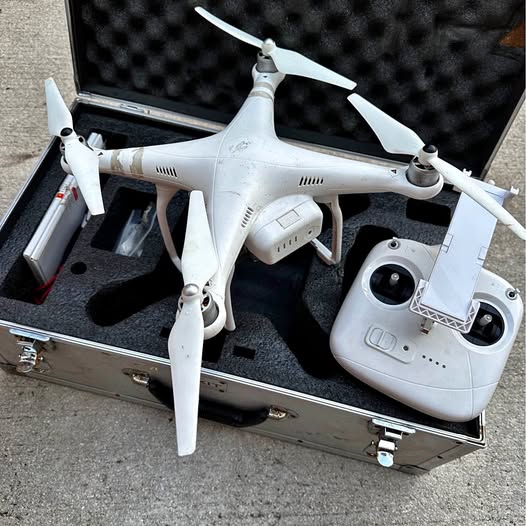 DJI Phantom 3 Jupiter FL white quadcopter drone in open hard case