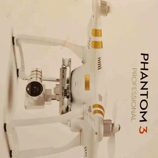 DJI Phantom 3 Professional drone with side view and mounted gimbal camera