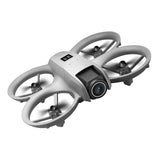 Mini FPV drone with dual camera, gray quadcopter with four propellers