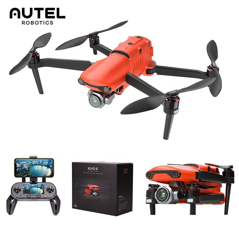 Autel Evo 2 Pro quadcopter drone with 4 propellers and mounted camera, orange body