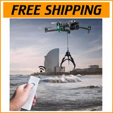 Drone grasping kit with remote controller and gripper attachment for DJI drones