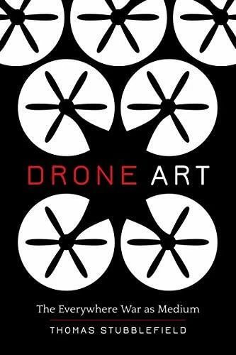 Drone Art book cover with circular drone icons and red title lettering on dark background