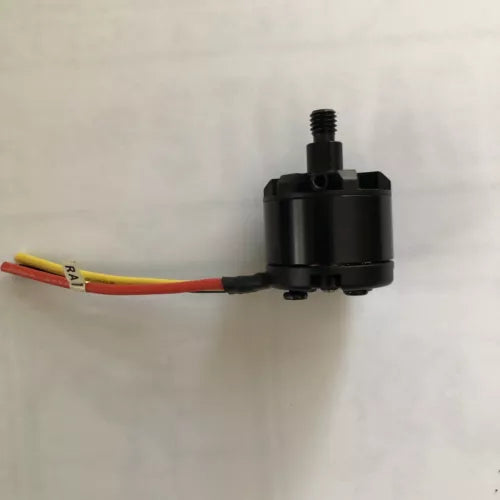 Replacement drone motor with black housing and red/yellow wire leads