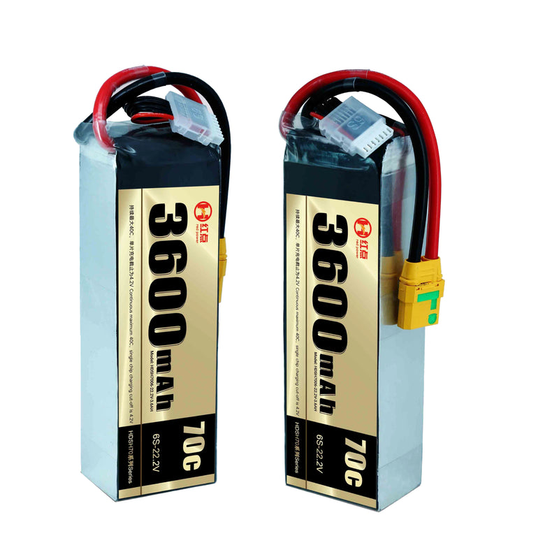 HD 70C 6S High Performance 3600mAh 3.6Ah22.2V Fixed-Wind Vtol Multirotor UAV Battery Pack High Rate 3600mAh Lithium Ion Pack POWER SUPPLIER Drone