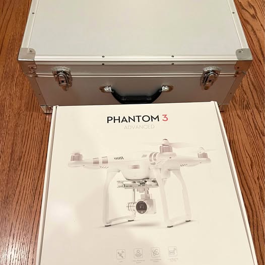 Hard case with Phantom 3 Advanced drone and controller inside