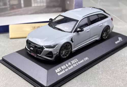 1/43 Audi ABT RS6-R 2022 alloy diecast, silver gray wagon on display base