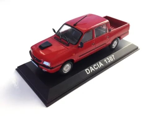 DACIA 1307 red diecast pickup model car on black display base