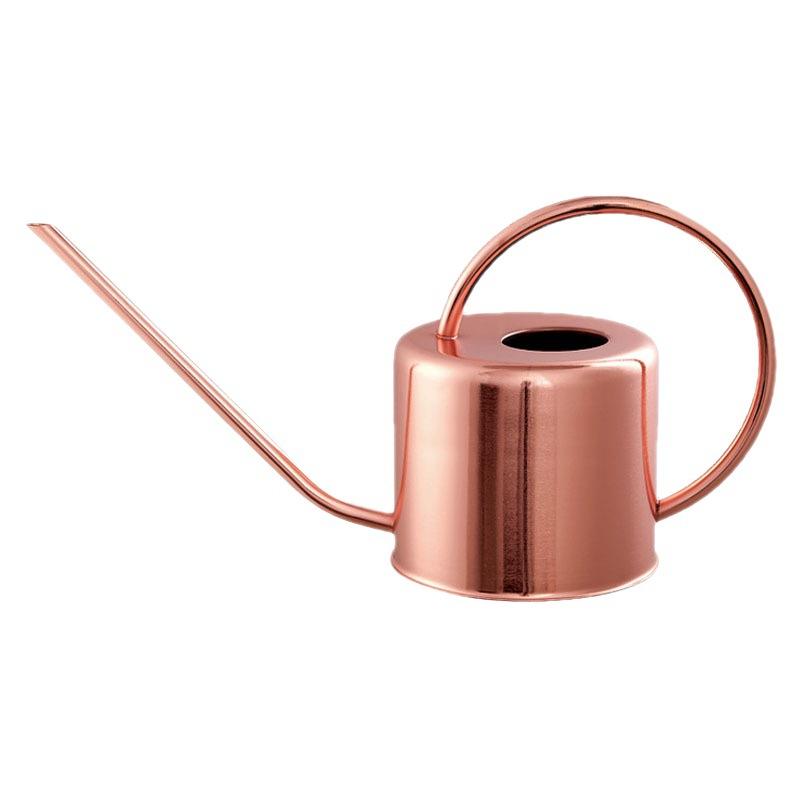 Copper-colored stainless steel watering kettle with long spout and arched handle