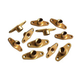 Flanged self-locking nuts with threaded stud, gold-tone metal, multiple pieces