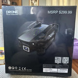 Obstacle-avoidance drone retail box with drone photo and MSRP $299.99