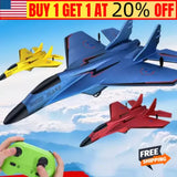 Remote control airplane toy with blue jet plane and green handheld controller