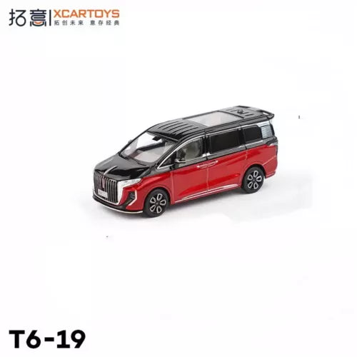 1/64-scale red and black diecast MPV model car, front 3/4 view