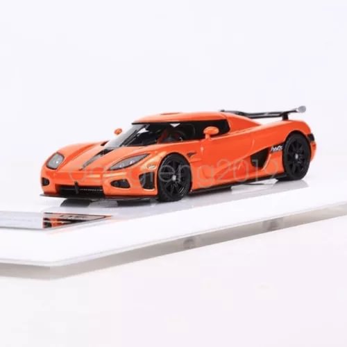 Orange 1:64 sports racing diecast resin car with black wheels