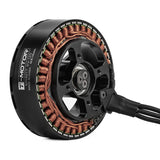 T-MOTOR drone motor with black housing, copper windings, and mounting shaft