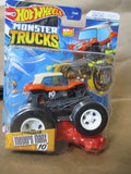 Hot Wheels Monster Trucks diecast monster truck, orange and red with black tires