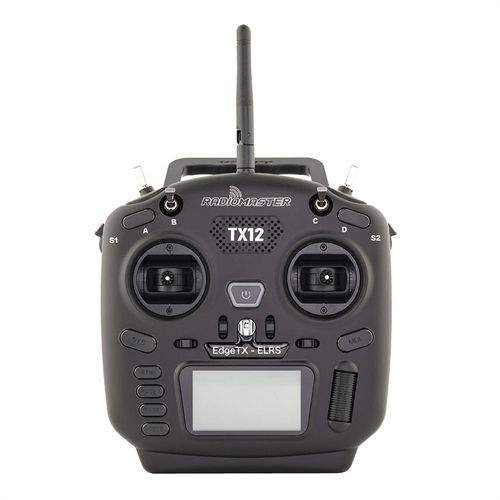 RadioMaster TX12 MK II radio transmitter with dual control sticks and LCD screen