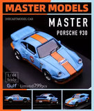 Master 1:64 Porsche 930 911 Turbo Black Bird Gulf Diecast Toy Car Model New Gift Toy
