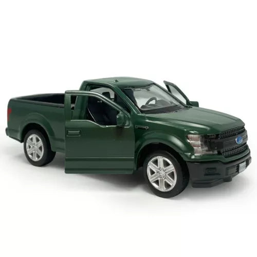 Green 1:36 scale pickup truck diecast model car with open door
