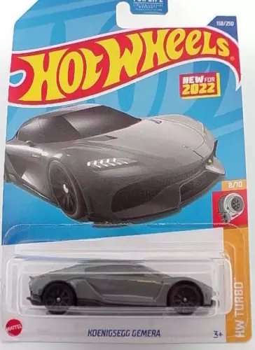 Grey Koenigsegg Gemera detailed diecast car with front three-quarter view