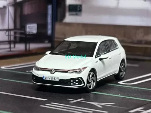 White VW GTI 1:64 diecast model car, front 3/4 view