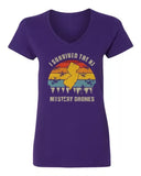 I Survived the New Jersey Mystery Drones Funny Retro Ladies' V-Neck Tshirt Drone