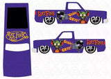 Rat Fink Cruisin Silverado white toner water slide decal sheet with purple car graphics