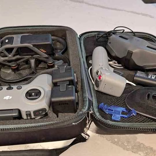 DJI Avata drone kit in padded hard case with controller and goggles