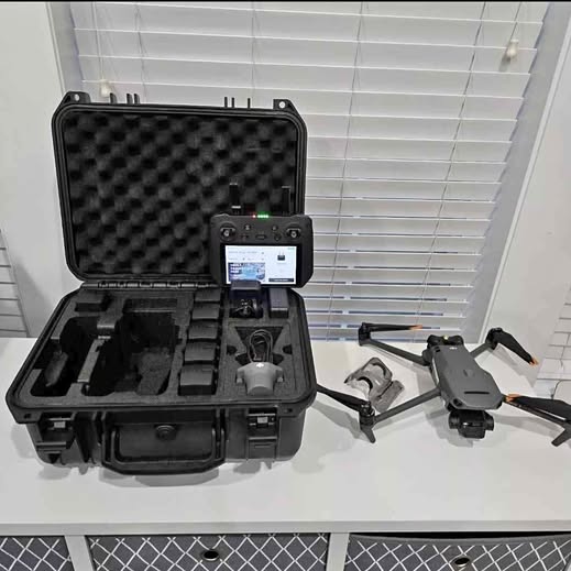 DJI Mavic 3 Enterprise RTK drone with controller display and hard travel case