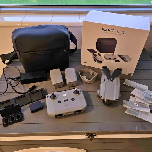 DJI Mavic Air 2 Fly More Combo drone kit with controller, battery, and carry bag