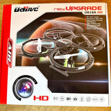 UdiRC quadcopter drone kit box with HD camera illustration
