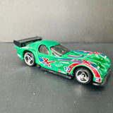 Green race car diecast with white red graphics and number 17 on side