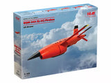 Red US Firebee drone scale plastic model kit in box, 1:48 scale