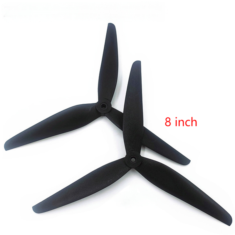 8-inch carbon fiber three-blade propeller, black