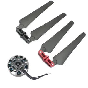 DIY FPV drone motor arm set with circular motor and red anodized bracket