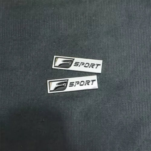 Diecast car SPORT side badges with S5 design, chrome on black base