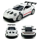 1:36 Porsche 911 GT3 RSR Model Car Diecast Toy Cars for Kids Boys Gifts White Toy
