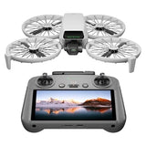 Foldable quadcopter drone with remote controller and built-in screen