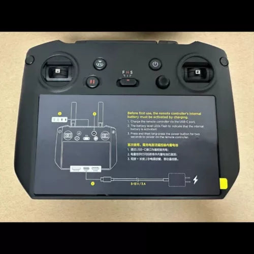 DJI RC Pro controller with screen diagram and top buttons, black