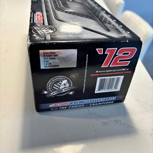 1:24 scale diecast car in box, #12 design and label