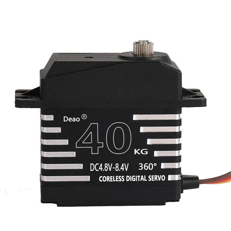 40 kg coreless digital servo motor, black case with 360° marking